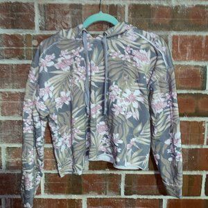 Flower print cropped sweatshirt